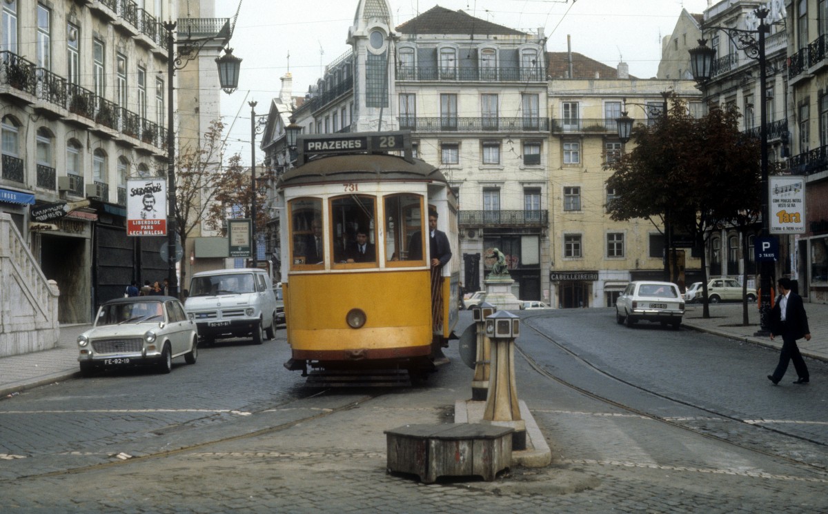 Lisboa / Lissabon Carris SL 28 (Tw 731) im Oktober 1982.