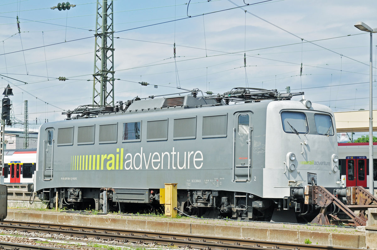 Lok 139 558-1 ist beim Badischen Bahnhof abgestellt. Die Aufnahme stammt vom 12.06.2017.