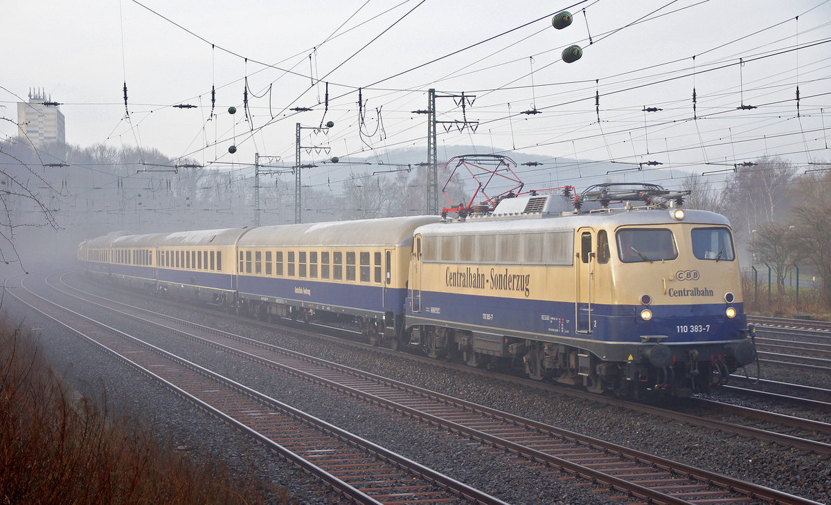 Lokomotive 110 383-7 am 31.03.2018
mit einem Sonderzug in Hagen / Westfalen.