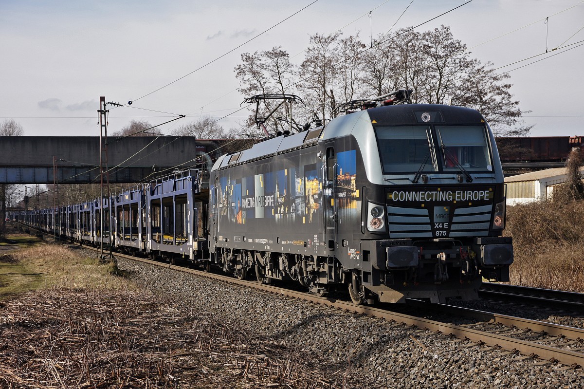 Lokomotive 193 875 mit Güterzug am 09.03.2016 in Bottrop.