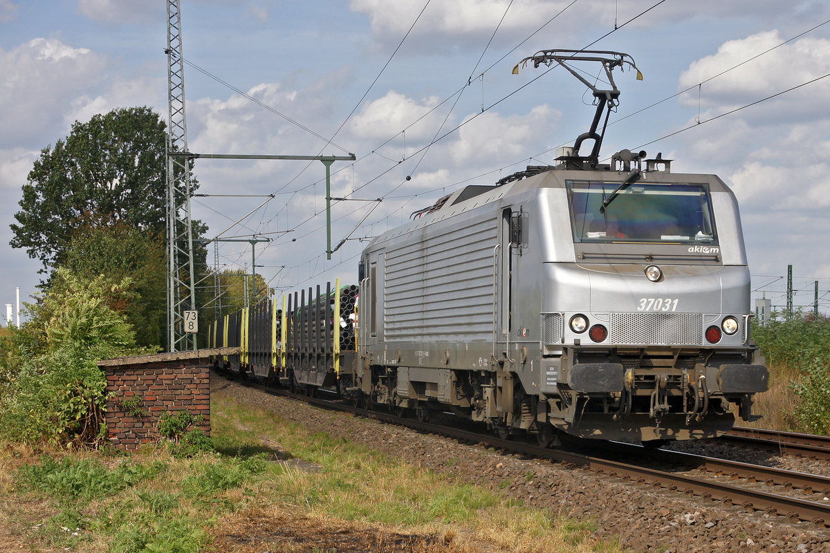 Lokomotive 37031 am 19.09.2018 in Porz / Wahn.