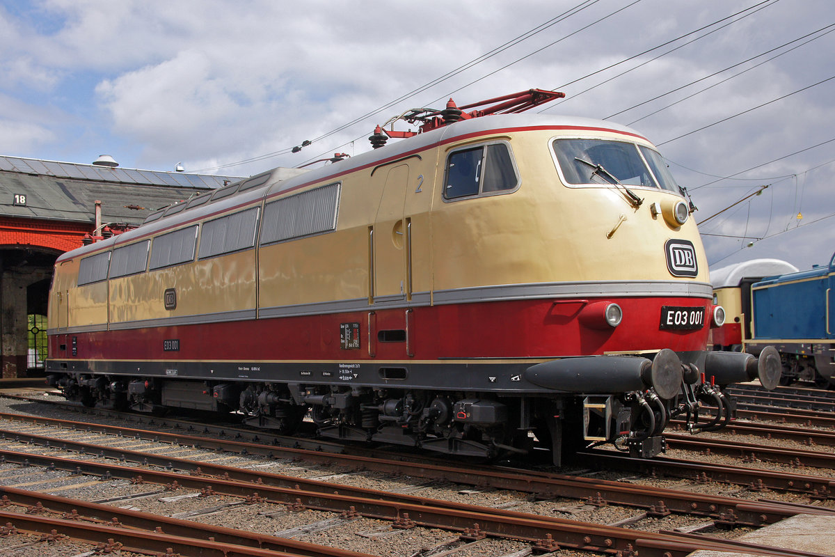 Lokomotive E03 001 am 25.08.2018 in Siegen.