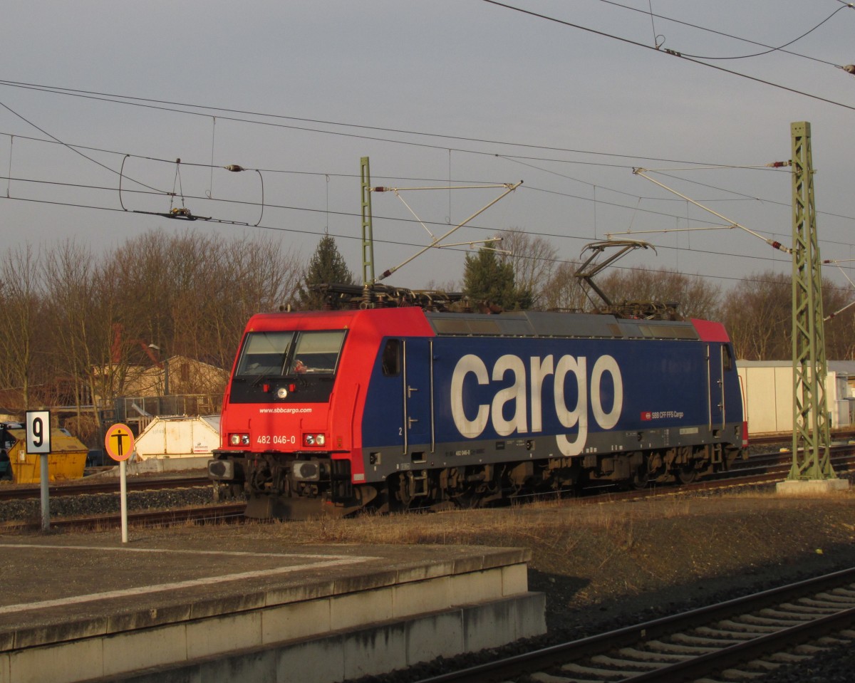 Lz einer SBB Cargo 482 046 -0 in Plauen, gesehen am 17.03.2015