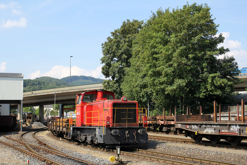 Märkische Eisenbahn-Gesellschaft (MEG) Lok 25, aufgenommen am  1. August 2014 in Plettenberg.