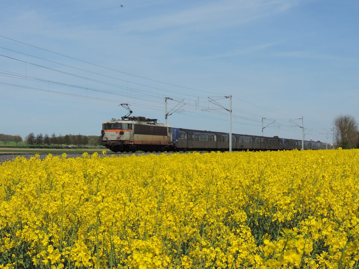 Melsheim, 24. April 2017 : BB 25657 mit dem TER 830120 Strassburg - Saverne.