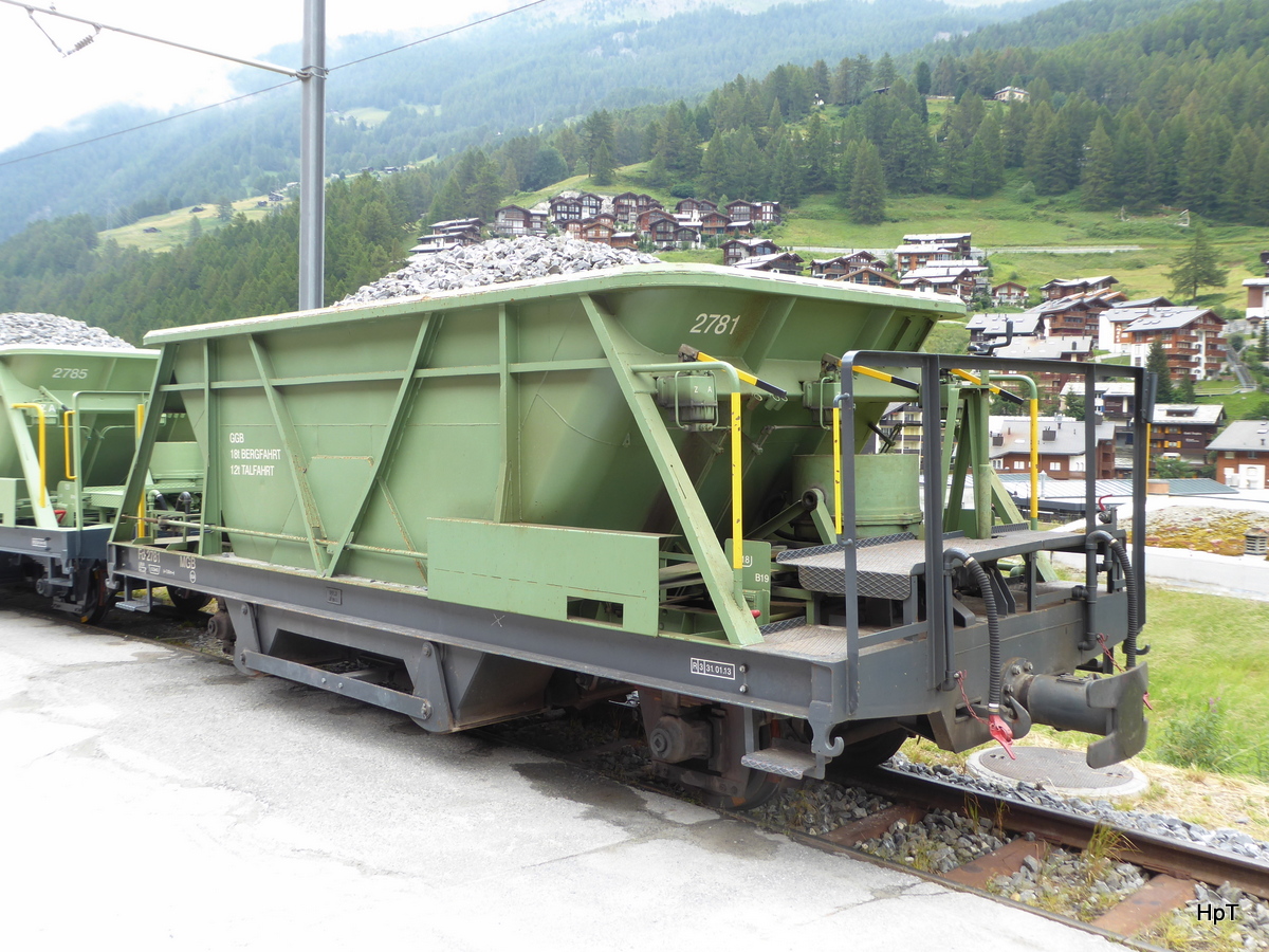 MGB - Schotterwagen Fd 2781 abgestellt in Zermatt am 23.07.2016