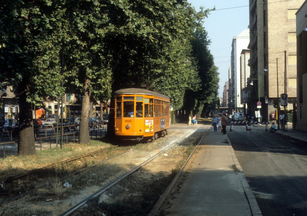 Milano / Mailand ATM SL 14 (Tw 1826) im August 1984.