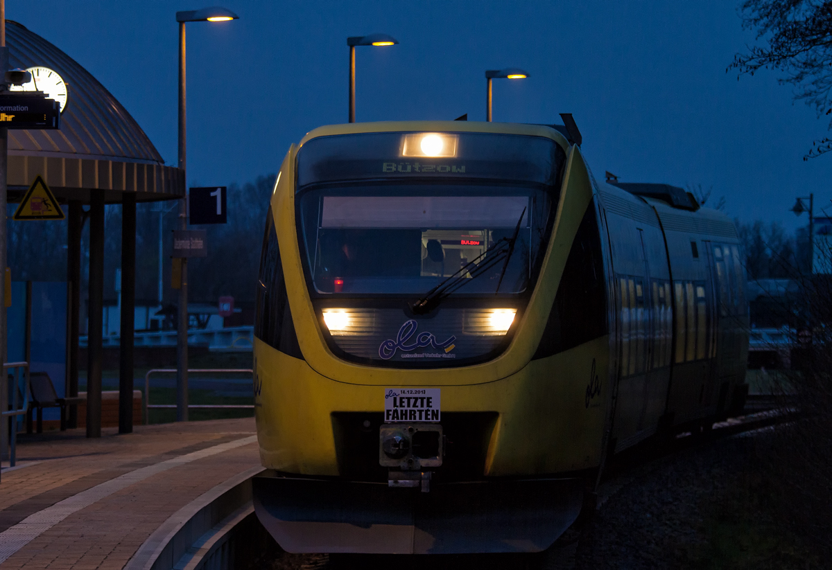 Mit Fahrplanwechsel fuhr die Ola letztmalig den Ueckermünder Stadthafen an. - 14.12.2013