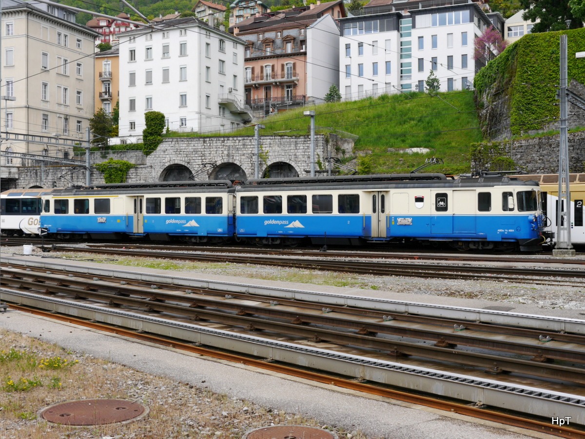 MOB - ABDe 8/8 4004 abgestellt im Bahnhofsareal von Montreux am 09.05.2017