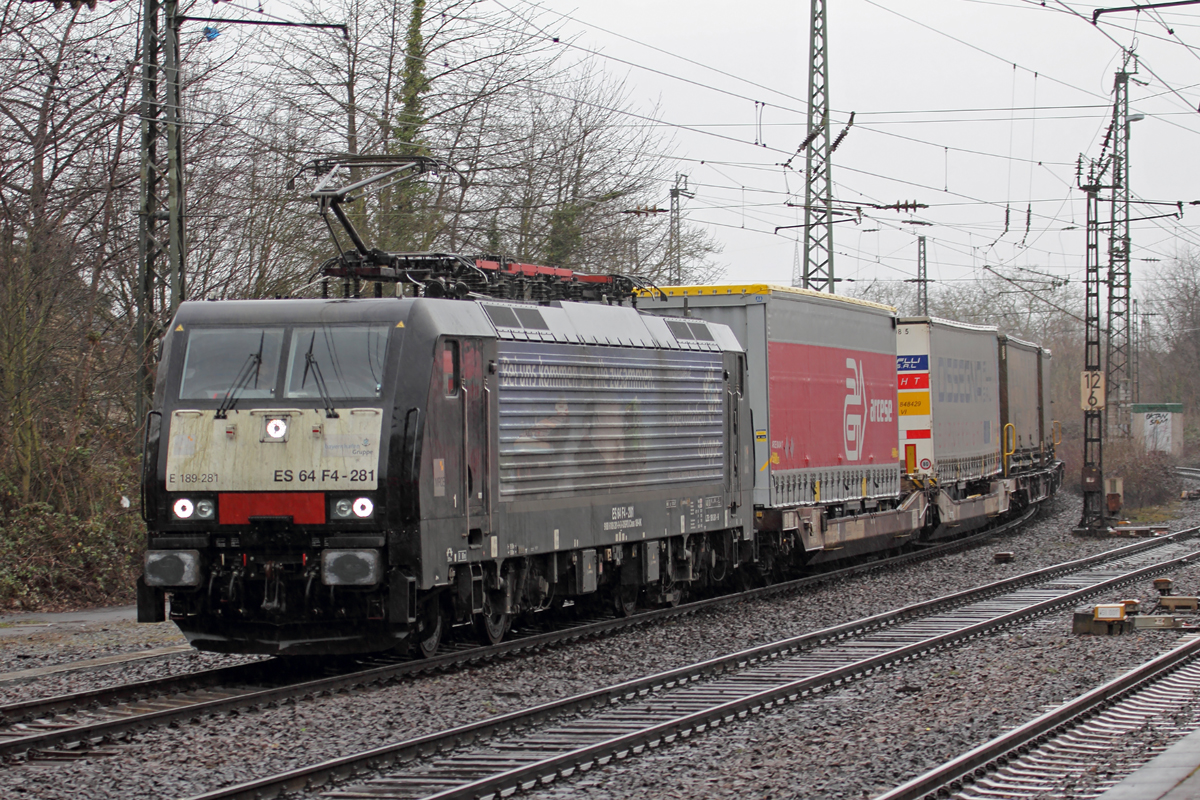 MRCE ES 64 F4-281 in Mainz-Bischofsheim 13.3.2018
