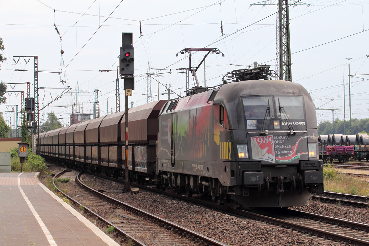 MRCE ES 64 U2-009 für NIAG unterwegs in Duisburg-Bissingheim 4.7.2018