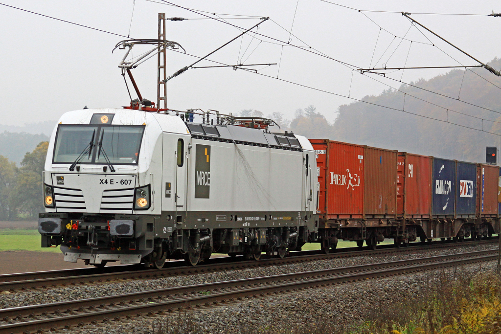 MRCE  X4E-607 # 193 607-8 D-Dispo am 29.10.2015  13:38 nördlich von Salzderhelden am BÜ 75,1 in Richtung Göttingen
