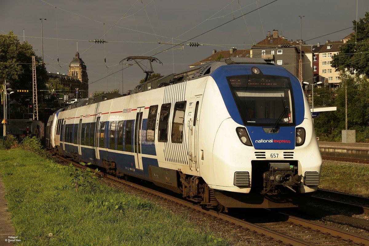 Nationalexpress 442 657 als RB48 in Wuppertal Steinbeck, am 31.08.2017.