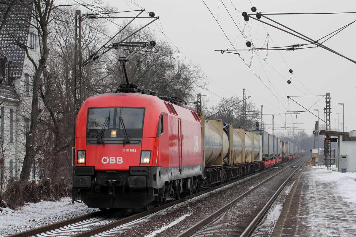 ÖBB 1116 083 in Rheinhausen-Ost 23.1.2019