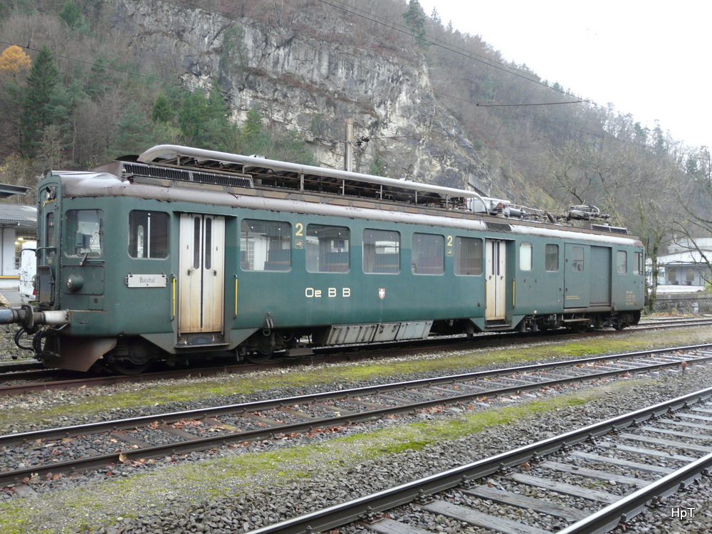 OeBB - Abgestellter Triebwagen BDe 4/4 651 in Klus am 24.11.2013