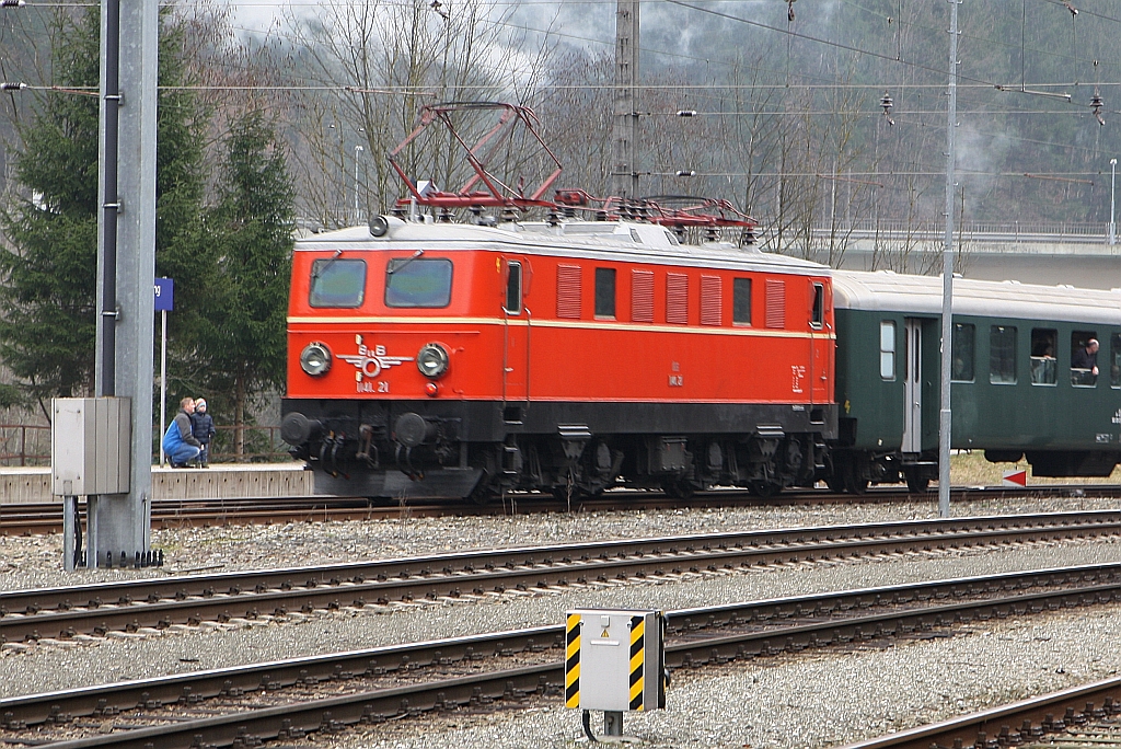 ÖGEG 1141.21 am 17.März 2018 im Bahnhof Kleireifling.