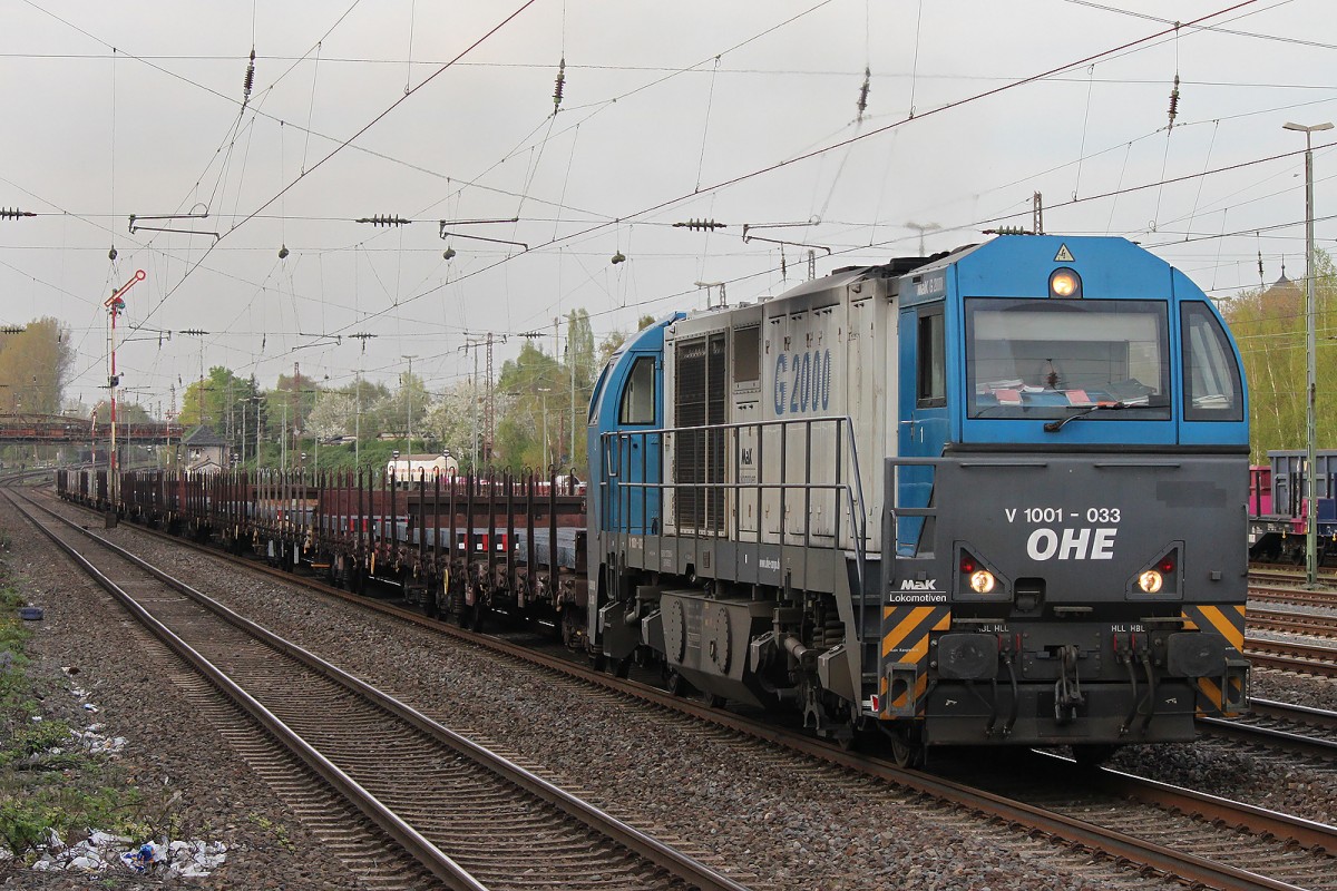 OHE 1001-033 bzw. 273 005 fuhr am 2.4.14 durch Düsseldorf-Rath.