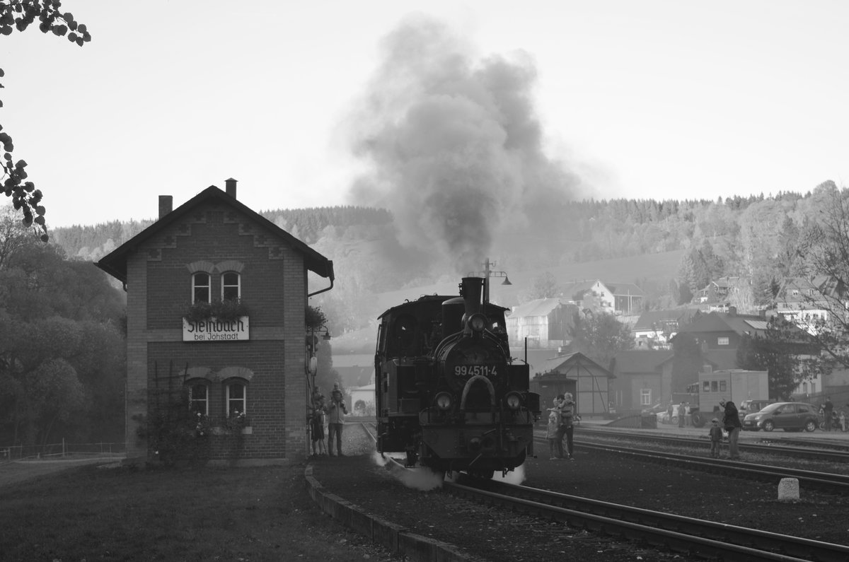 Preßnitztalbahn 99 4511-4 in Steinbach 15.10.2017