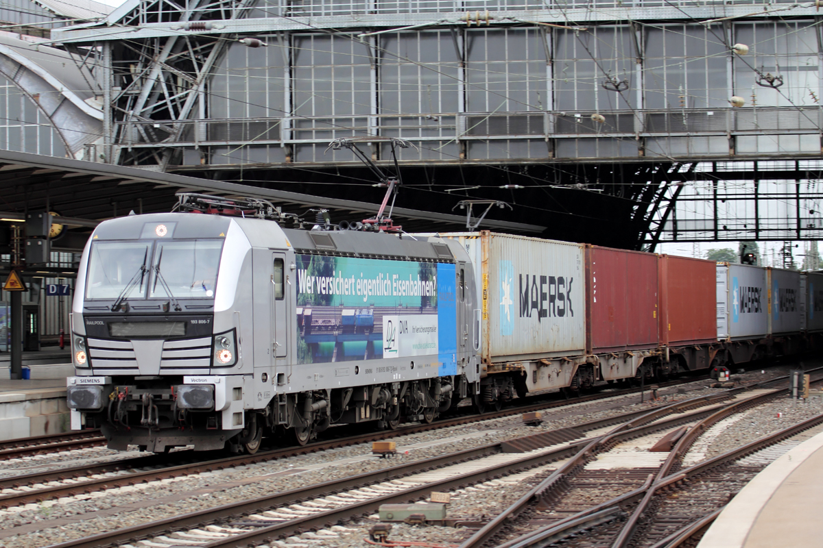 Railpool 193 806-7 durchfährt Bremen Hbf. 12.8.2015