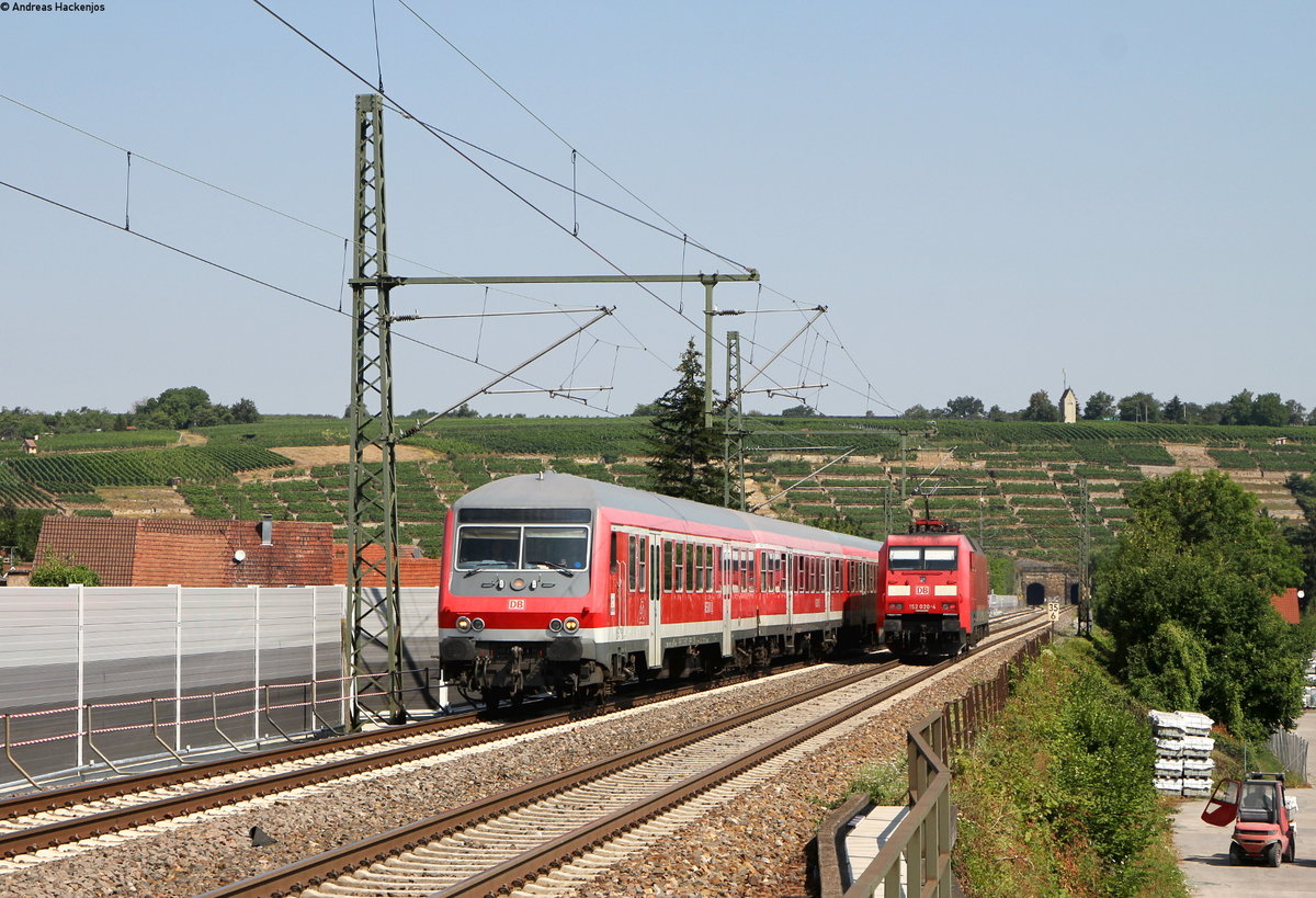 RB 19117 (Osterburken-Stuttgart Hbf) mit Schublok 147 018-6 bei Kirchheim 18.7.18