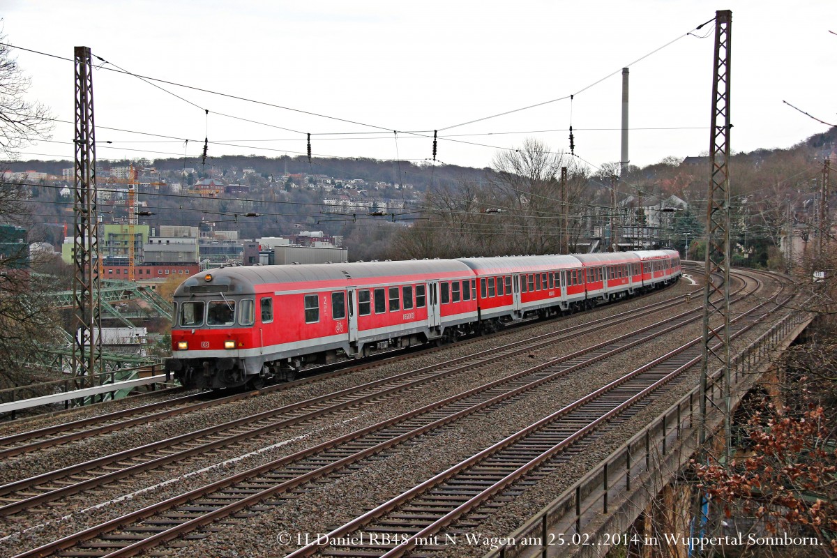 RB48 mit N-Wagen am 25.02.2014 in Wuppertal Sonnborn.