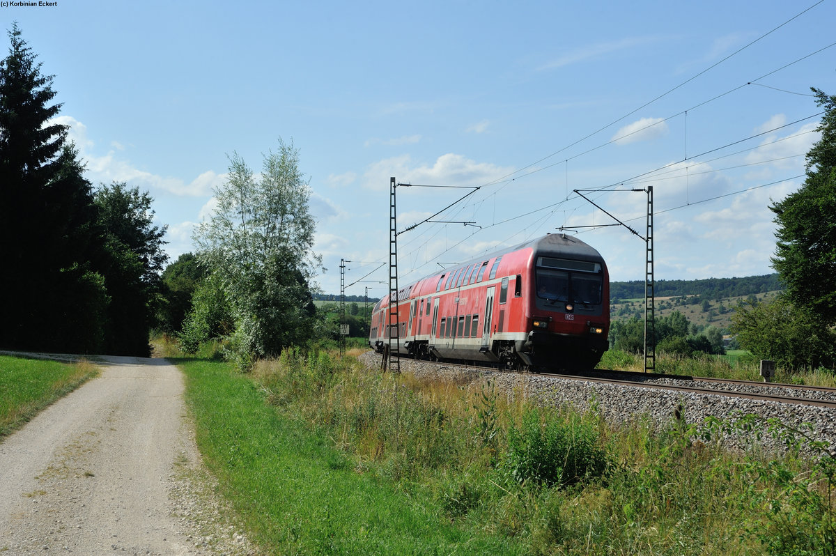 RB59099 von Nürnberg nach München Hbf zwischen Dollnstein und Breitenfurt, 15.07.2015