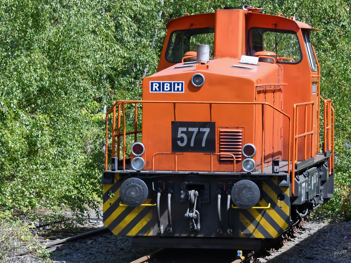 RBH  577 , eine Lokomotive des Herstellers Krauss-Maffei vom Typ M700C war Anfang August 2018 in Hattingen abgestellt. 
