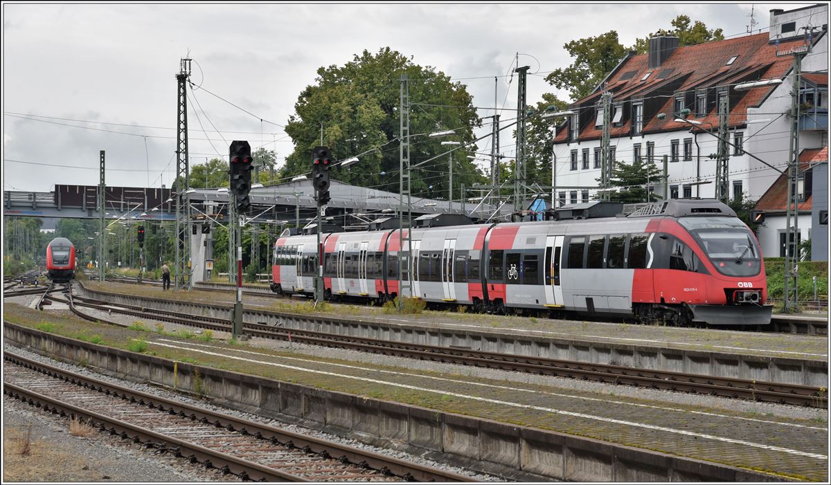RE5584 mit 4024 076-4 aus Bregenz fährt in Lindau Hbf ein. (05.07.2018)