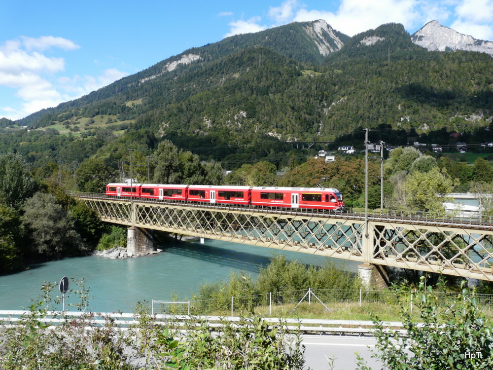 RhB - Allegra Triebzug ABe 4/12 3104 bei Reichenau-Tamins am 20.09.2013