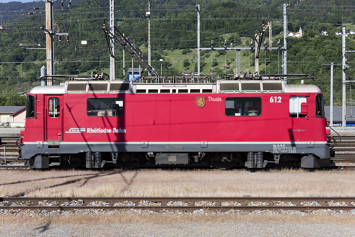 RhB, Ge 4/4II, 612, (Graubünden), 12.05.2018, Landquart 


