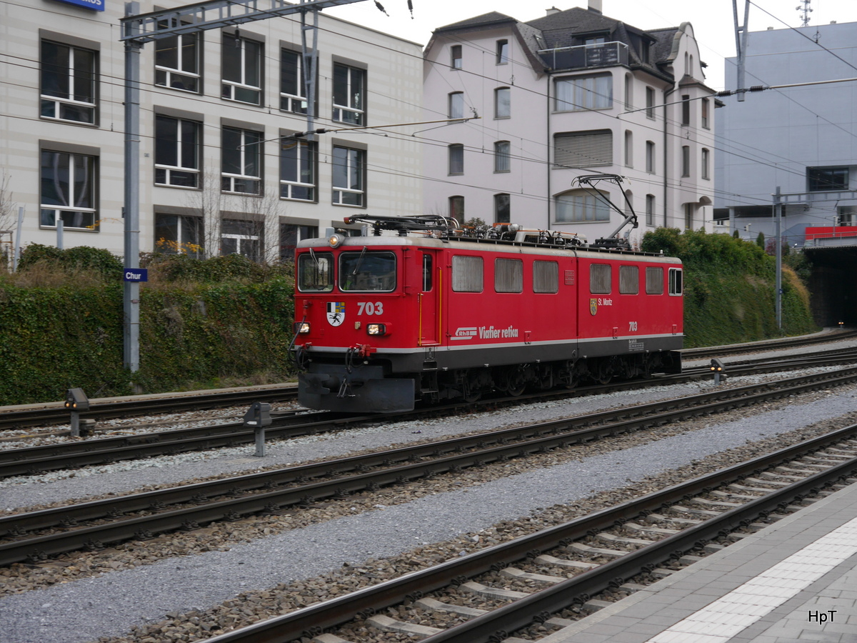 RhB - Ge 6/6  7103 im Bahnhofsareal von Chur am 25.11.2016
