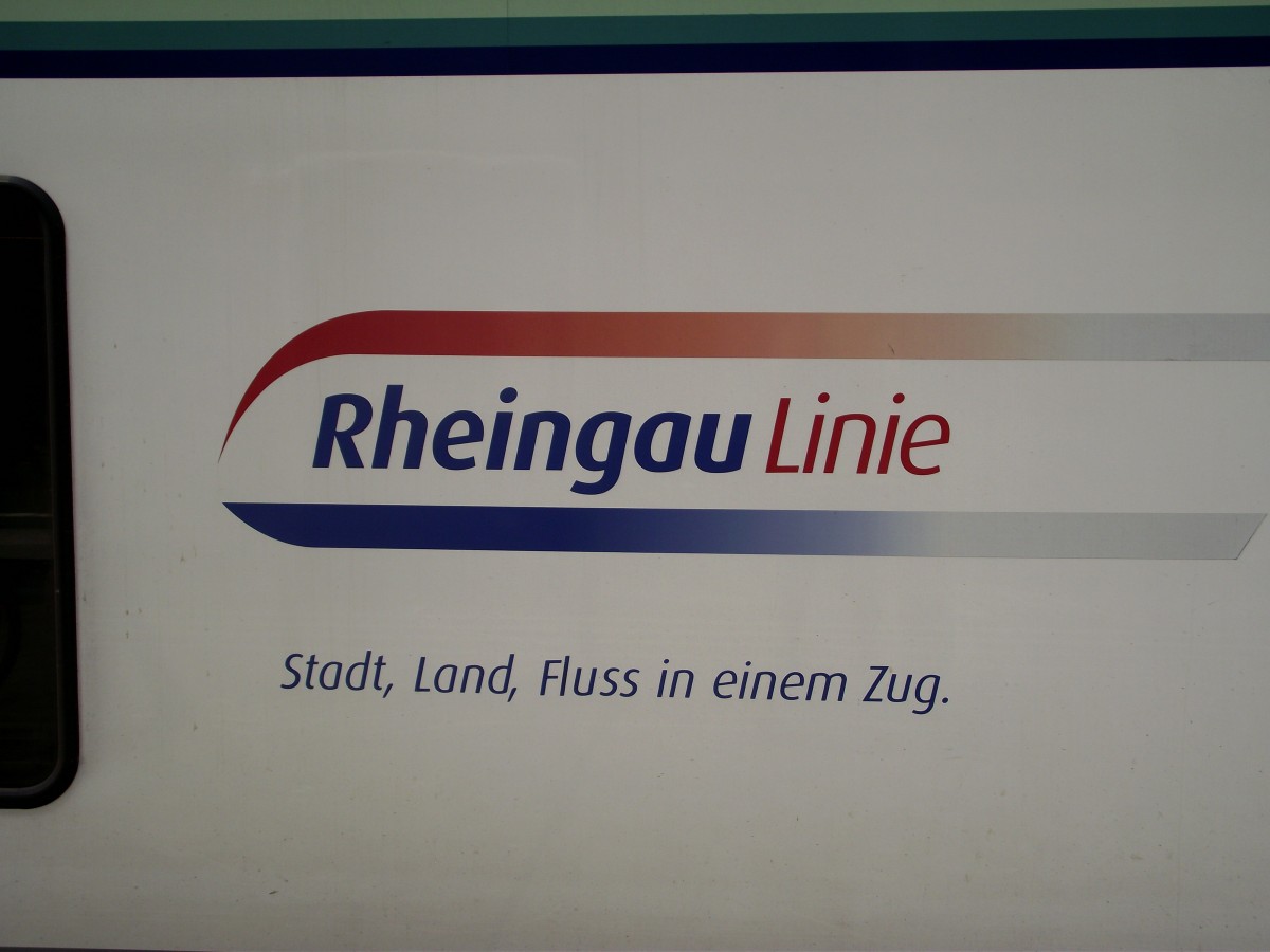 Rheigau Linie Beschriftung eines VIAS Flirt am 24.08.13 in Frankfurt am Main