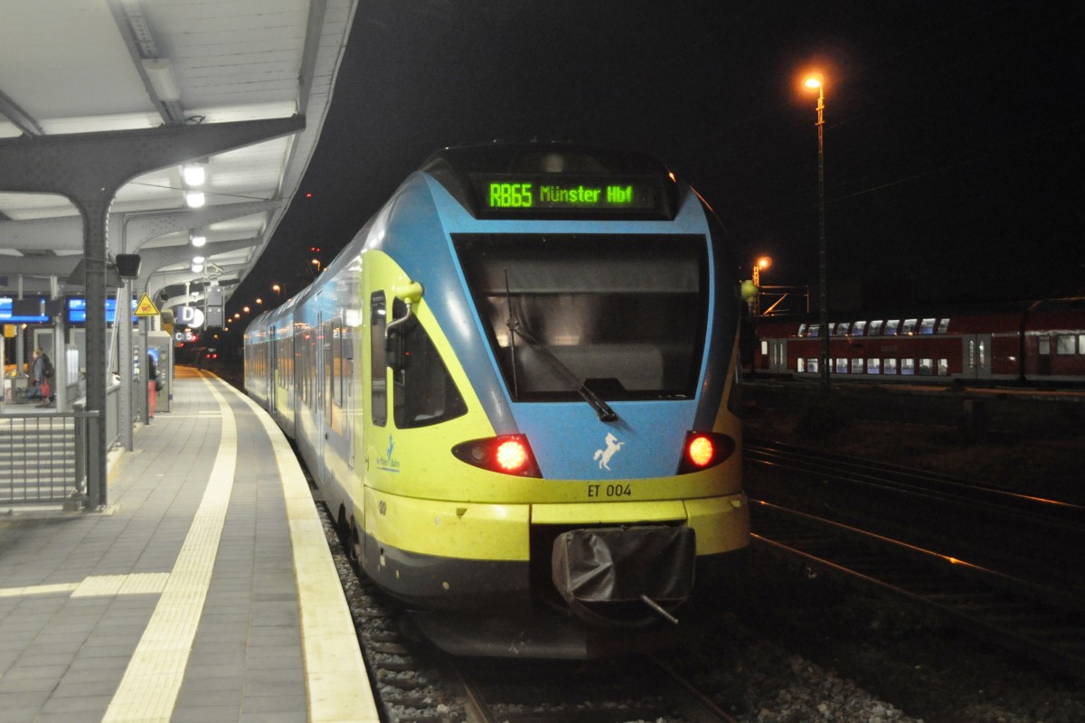 RHEINE (Kreis Steinfurt), 18.08.2013, ET 004 der Westfalenbahn als RB 65 nach Münster/Westf. Hbf