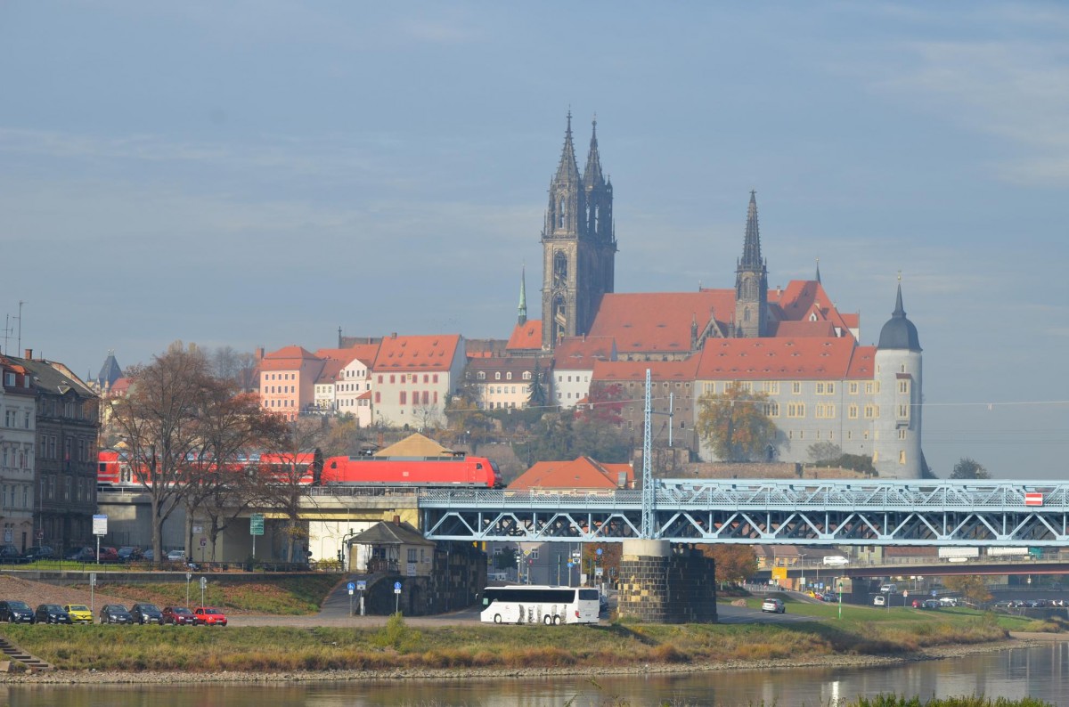 SBahn Dresden S 1 Meißen Triebischtal Dresden Schöna auf der Elbe Brücke in Mei
