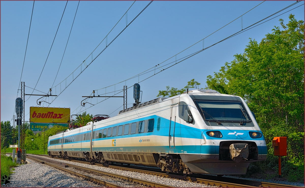 SŽ 310-? fährt durch Maribor-Tabor Richtung Maribor Hauptbahnhof. /2.5.2014