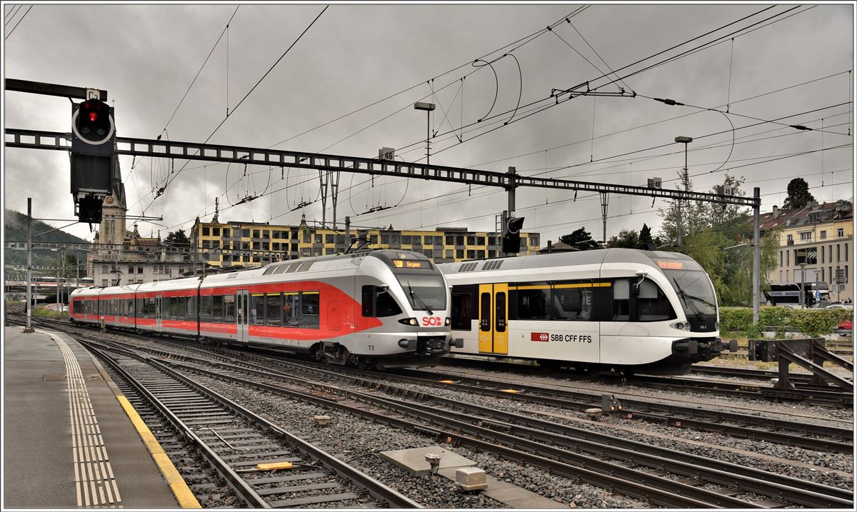 S4 23447 nach Sargans mit 526 053-4 fährt in St.Gallen ein. (31.08.2017)