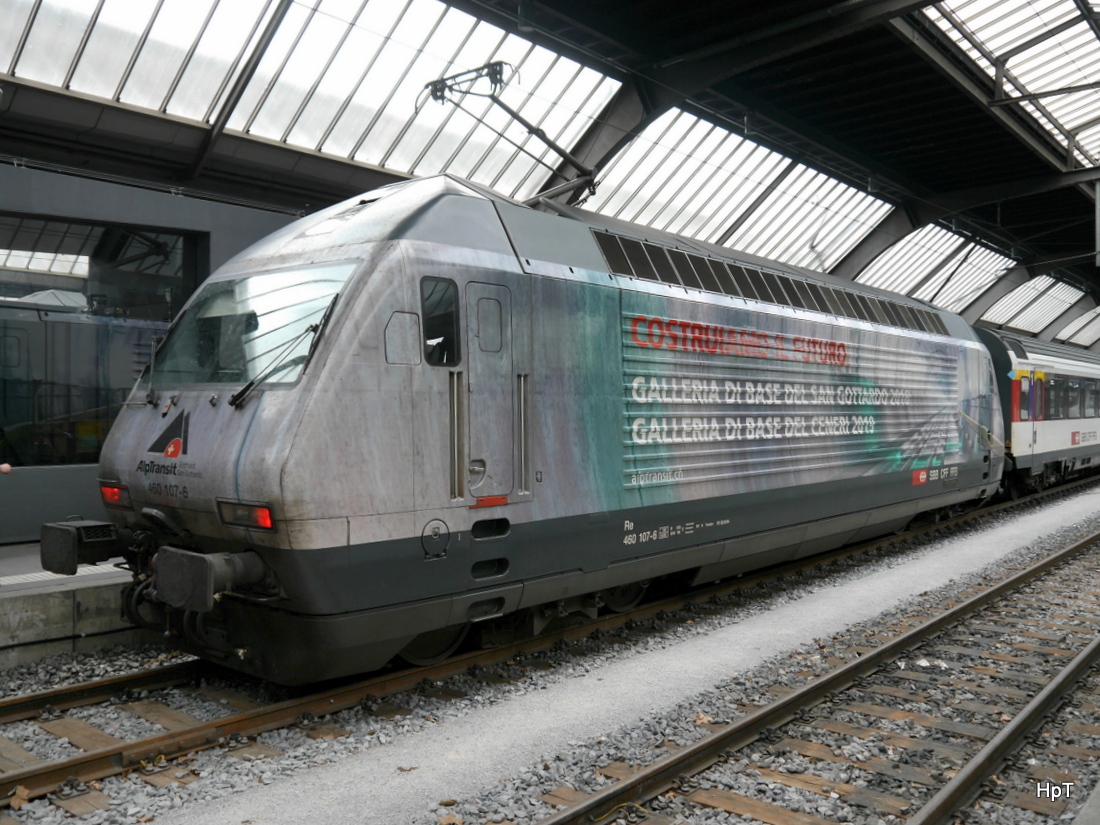 SBB - Werbelok 460 107-6 im HB Zürich am 05.05.2015