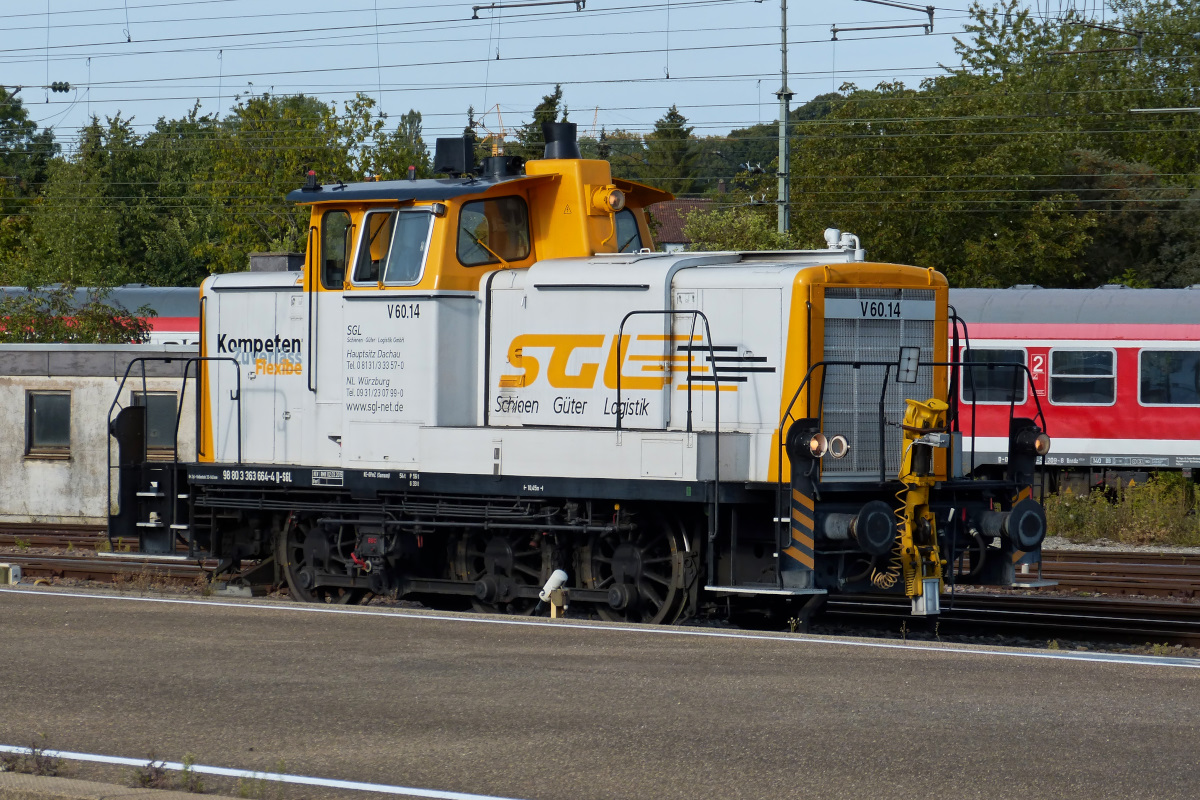 SGL V60.14 bzw. 363 664-6 Bahnhof Crailsheim 25.08.2015