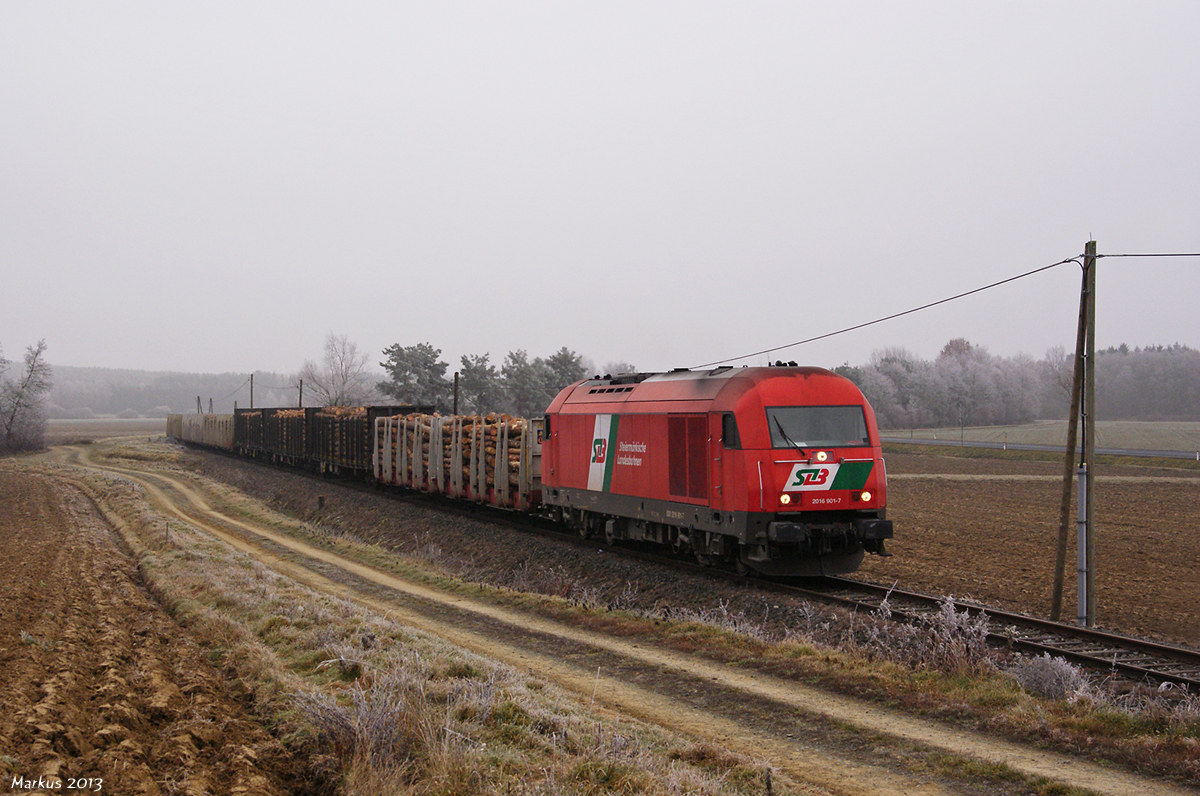 STLB 2016 901 fährt mit VG77266 von Oberwart nach Friedberg. Riedlingsdorf, 19.12.2013