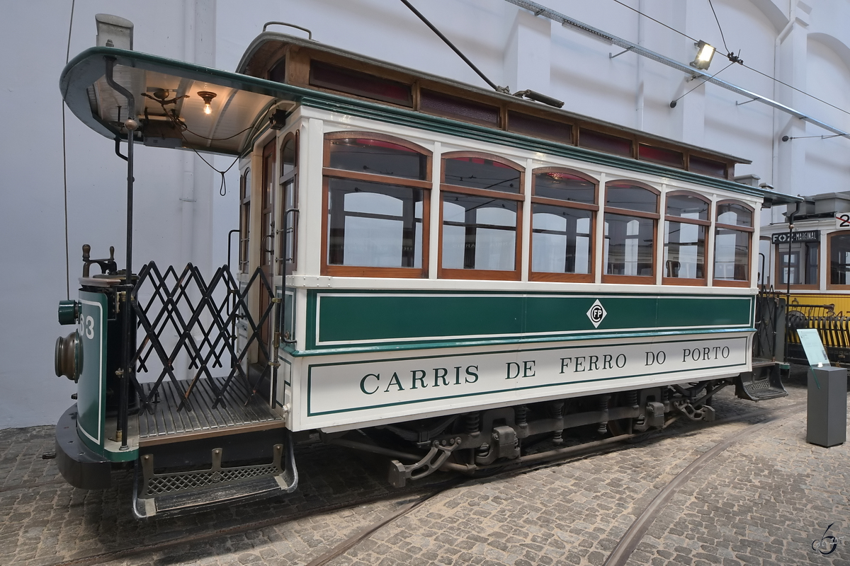 Straßenbahnwagen No.163 war Ende Januar 2017 im Museu do Carro Eléctrico Porto, dem Straßenbahnmuseum im historischen Kraftwerk von Massarelos ausgestellt.