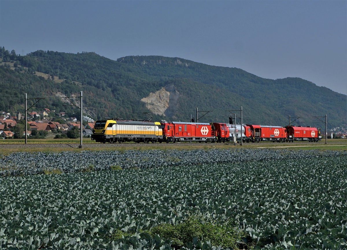 SWISS RAIL TRAFFIC AG
Rem 487 001 bei Oberbuchsiten unterwegs am 20. August 2018.
Foto: Walter Ruetsch