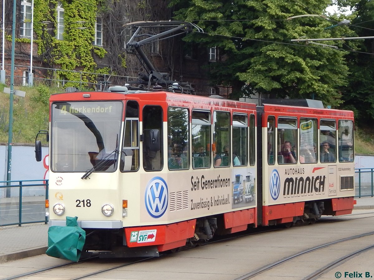 Tatra KT4D der Stadtverkehrsgesellschaft mbH Frankfurt Oder in Frankfurt/Oder am 09.06.2016