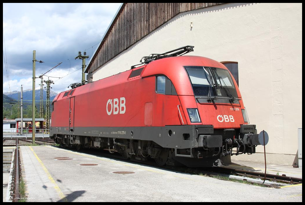 Taurus 1116.279 der ÖBB stand am 14.5.2017 im österreichischen BW Knittelfeld.