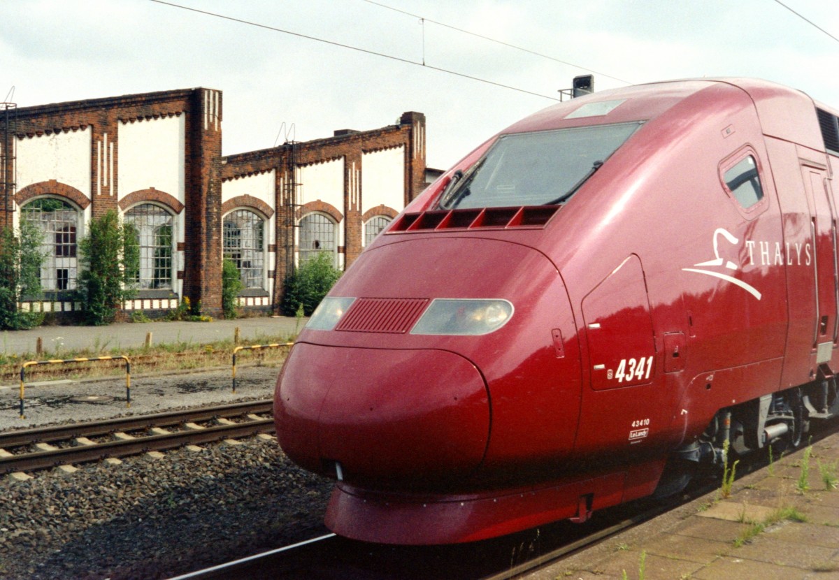 Thalys 4341 am 01.08.1996 vor dem Lokschuppen in Rotenburg (Wmme)