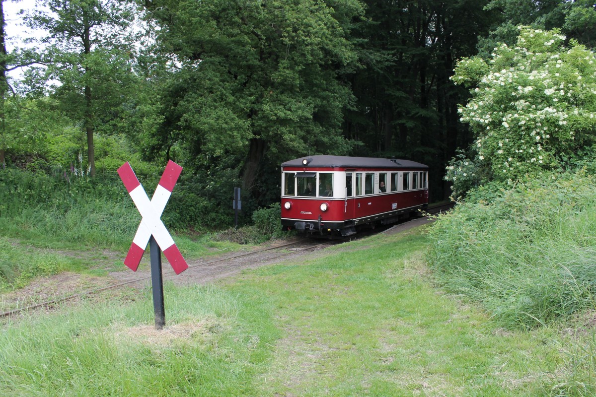 Triebwagen T42 am Haltepunkt Vilser Holz
(Strecke Bruchhausen-Vilsen - Asendorf am 29.05.2014)