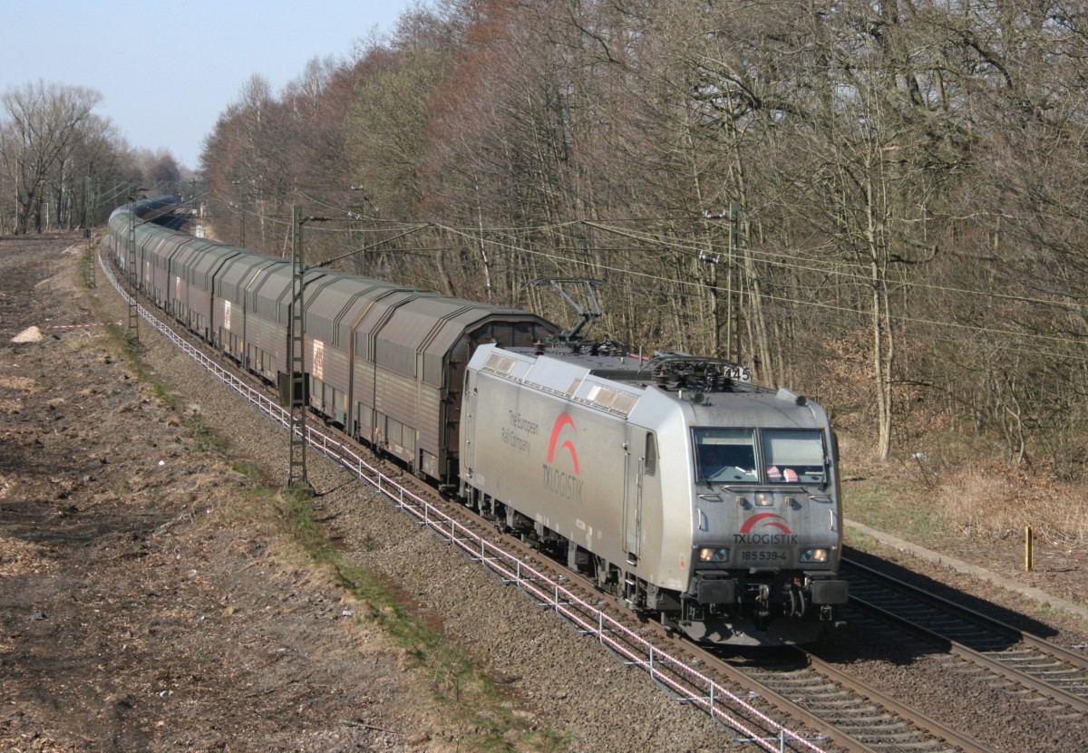 TXL 185 539 mit DGS 83692 (PCT, Hamburg-Harburg–Hannover-Wlfel) am 29.03.2011 zwischen Winsen (Luhe) und Radbruch