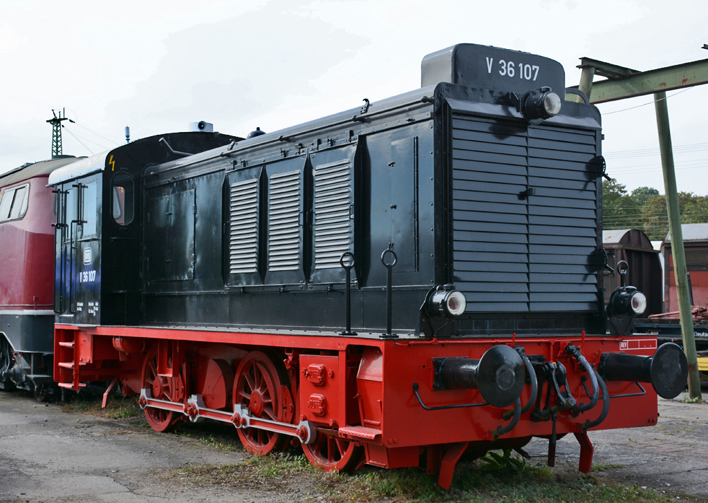 V 36 107 (BR 0236), von MaK gebaut, im DB-Museum Koblenz-Lützel - 11.09.2016