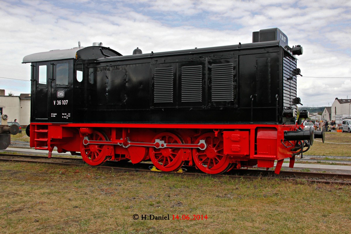 V 36 107 wurde am 14.06.2014 im DB Museum Koblenz Lützel präsentiert.