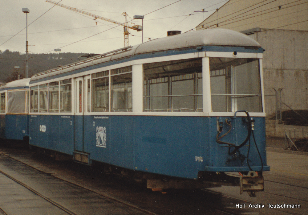 VBZ - Beiwagen B 714 am 22.12.1991 .. Archiv Teutschmann
