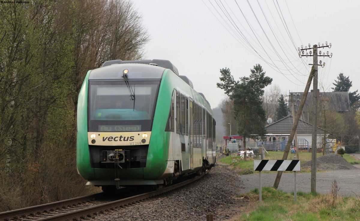 Vectus VT 268 als VEC25734 (Limburg(Lahn)-Au(Sieg)) bei Obererbach 31.3.14